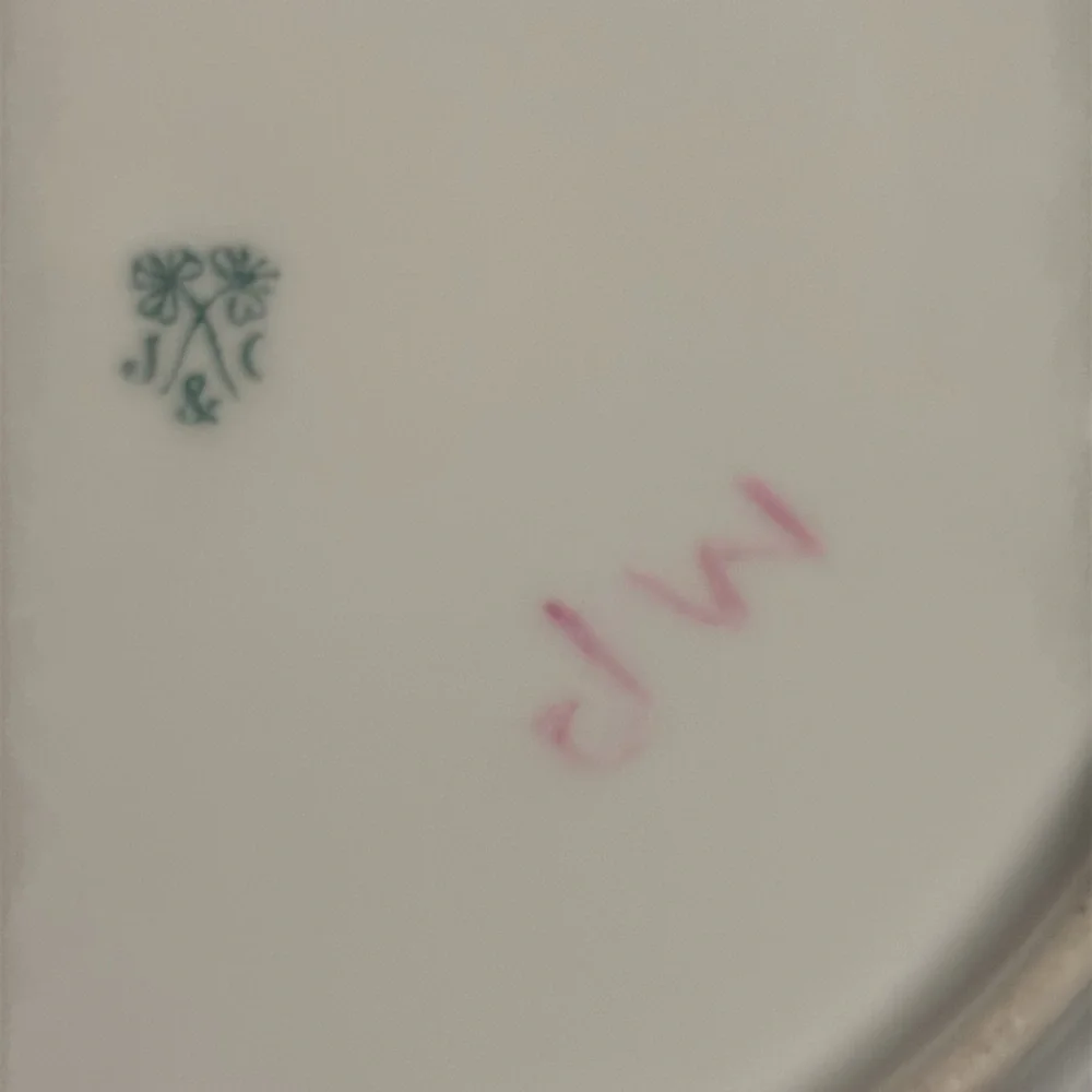 ⁠Vintage J&C Bavaria Floral Scalloped Hand Painted Porcelain Plate 8.5”